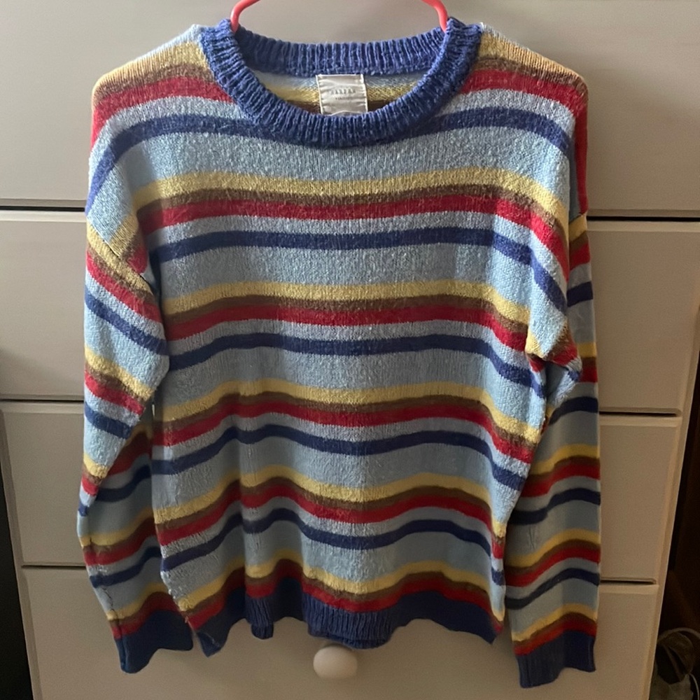 A rainbow-esc sweater from Harper